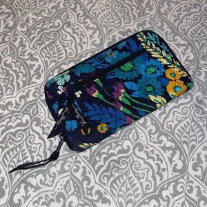 Very Bradley Navy Multi-Colored Floral Pattern Convertable Wallet Wristlet
